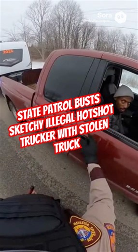 State patrol busts a sketchy illegal Somali trucker with stolen truck #dashcam #trucking #trucker