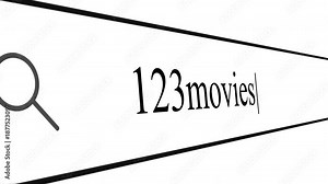 User types 123movies in the search box and looks for information and options on the site for streaming movies online and shows.