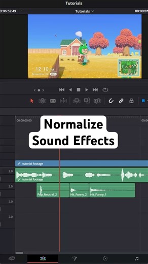 Normalize Sound Effects Tips and Tricks #davinciresolve #editingtips #shorts #audio