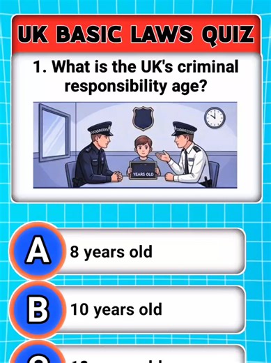 UK BASIC LAWS QUIZ | Can you answer 7/7? #unitedkingdom #quiz #quizchallenge #quiztime #law