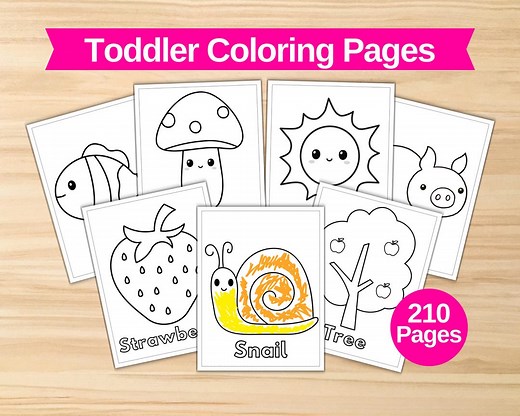 Toddler Coloring Pages, Easy & Simple Printable Coloring Pages for Kids, Preschoolers and Kindergarten, Homeschool and Paint Activities - Etsy