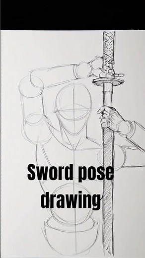 how to draw sword pose #drawing #anime #art #sketch