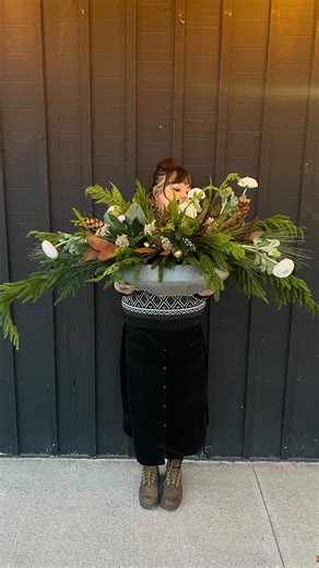 FAUXLIAGE 🪴high quality artificial plants and home decor on Instagram: "I had a mild decorating dilemma for what to do for a winter centrepiece on a really long but, relatively narrow dining room table. The client expressed want one simple piece and maybe a few candles, something easy to switch up. I mean who wants one more thing for their to-do list, right? The client already had our Newport bowl with moss on the table so we thought we could make that work for all seasons. So we used an old po