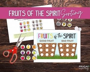 Fruits of the Spirit Worksheet PDF | Fruit of the Holy Spirit Galatians Bible Verse | Fruits Sorting Game Printable Sunday School Activity - Etsy