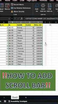 How to Add Scroll Bar In Excel💥👊😇#shorts #viral #trending #viralvideo #tutorial #excel
