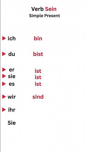 Verb Sein Simple Present Deutsch A1 für Anfänger #deutsch #learngerman #lernen