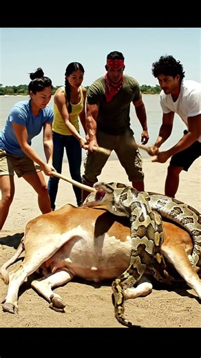 biggest python grips Cow 🐄 villagers trying to rescue 👍
