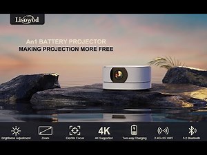Lisowod An1 Mini-Portable-Projector with 5G WiFi and Bluetooth 1080P