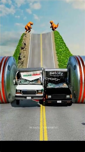 Cargo Truck vs Hydraulic Crush - BeamNG.Drive