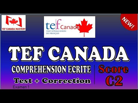 TEF Canada - Compréhension Écrite : Examen Officiel Complet avec Correction (Examen1)