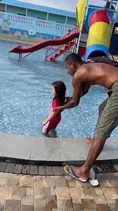 evening walk at the swimming pool