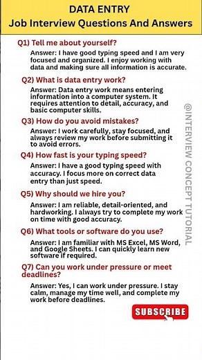 Data Entry Interview Questions | Easy Answers 🔥
