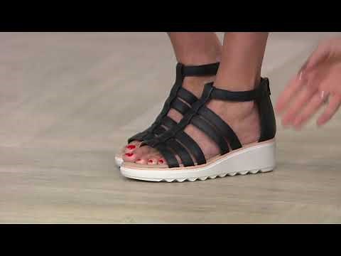 Clarks Collection Gladiator Wedge Sandals - Jillian Nina on QVC