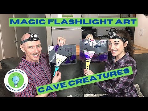 Magic Flashlight Art for Kids- Cave Animals and Habitats | Educational Video for Children