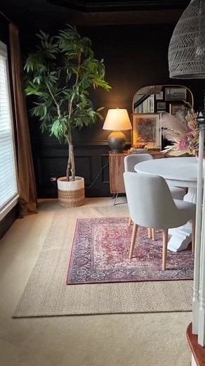 Moody Dining Room Inspiration with Behr Carbon