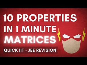 10 Properties Of Matrices In 1 Minutes