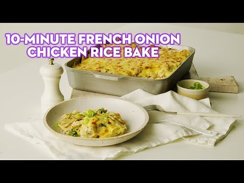 10-minute French onion chicken rice bake | taste.com.au