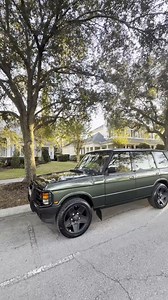 89K views · 2.4K reactions | A look at our 1993 Range Rover Classic, Project Dog Rescue. The perfect daily driver in Ardennes Green with Kahn Retro Mondial wheels, Pirelli P-Zero Road Performance tires and a tan leather interior. See more, https://ecdautodesign.com/portfolio-item/project-dog-rescue/ $ECDA #rangerover #rangeroverclassic #rrc | ECD Auto Design | Facebook
