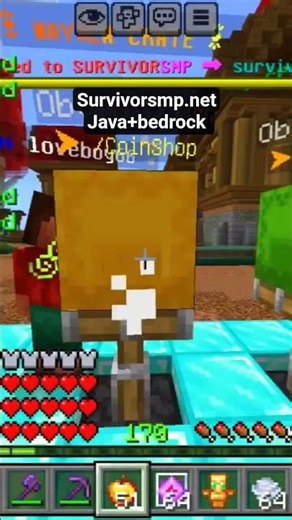 Best public minecraft server Java+bedrock both Survivorsmp.net #minecraft #viral #mcserver