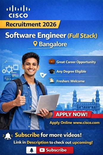 Cisco Recruitment 2026: Software Engineer (Full Stack) | Bangalore #job #career #growth #viral