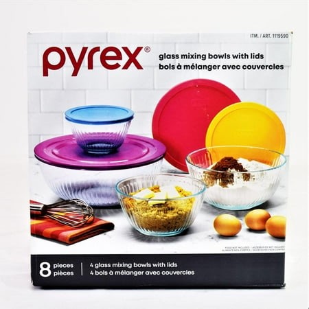 Pyrex Bols à Mélanger en Verre avec Couvercles (8 Pcs) - Walmart.ca