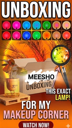 This is your sign to buy that sunset lamp 🌇#meesho #unboxing #review #sunset #lightroom #lamp