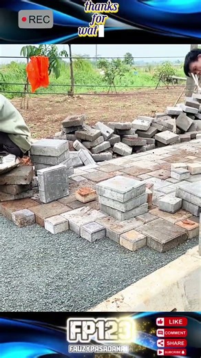 process of making and installing sidewalk paving blocks #shorts