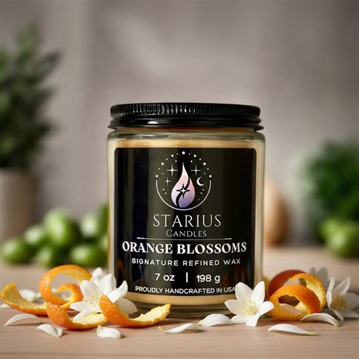 Orange Blossom Scented Candle – Hand-poured Luxury Para-soy Wax - Etsy