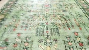 Green Oriental Area Rug: Washable Floral Medallion Design - Etsy