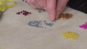 Hand Beading on Fabric with Bugle Beads and Single Stitch
