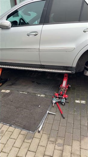 Emergency brake line repair W164 #automobile #mechanic #service #diy #mercedes