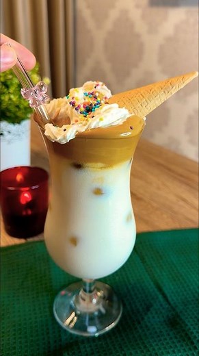 Dalgona Ice Cream Coffee ☕🍦#coffee#icedcoffee