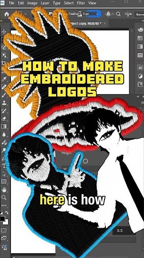 HOW TO MAKE EMBROIDERY LOGOS 👁 FOLLOW FOR MORE ❗️