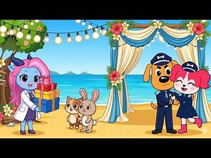 Unwanted Beach Wedding💍🏖️| Awkward Workplace Romance | Sheriff Labrador Animation