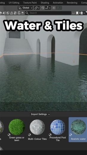 Making Another Liminal Staircase Poolroom In Blender (Timelapse) #shorts #blender #poolrooms