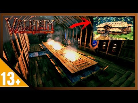 Valheim: How To Build Great Hall - LongHouse - (Large Build Guide)
