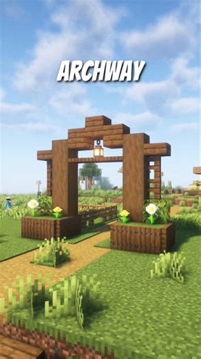 A SIMPLE VILLAGE ARCHWAY BUILD IN MINECRAFT 🏡✨ #minecraft