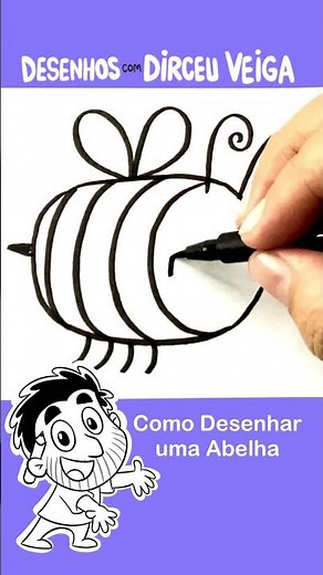 COMO DESENHAR UMA ABELHA FÁCIL - CURSO DE DESENHO PARA CRIANÇAS #shorts