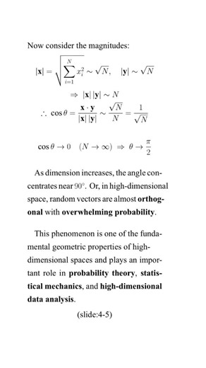 TP033: Random Vectors Become Orthogonal in High Dimensions