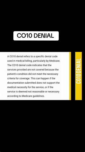 CO10 Denial in Medical Billing and Coding