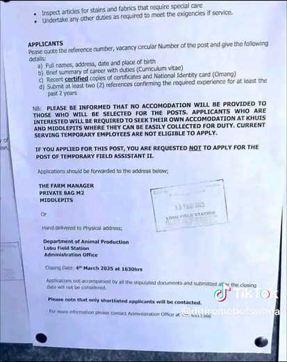 Temporary Field Assistant II Job Openings in Botswana