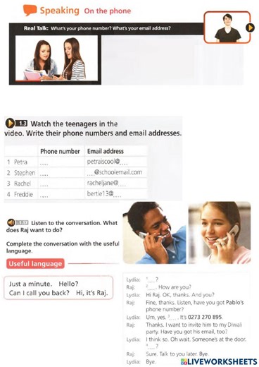 Pdf online exercise: On the phone