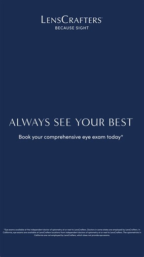 3.1K views · 171 reactions | Always see your best. Schedule a comprehensive eye exam with one of our expert eye doctors to stay up to date with any changes in your vision. | LensCrafters | Facebook