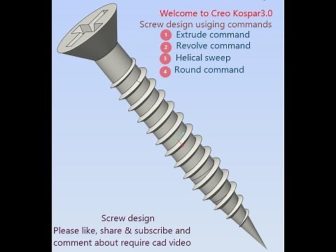 how to design screw in creo