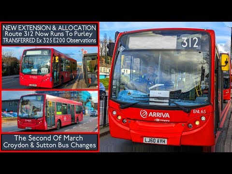*NEW EXTENSION & ALLOCATION* Route 312 Now Runs To Purley & Reedham ( Ex 325 E200 Observations )