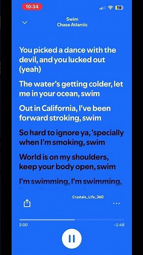 Swim lyrics - chase atlantic