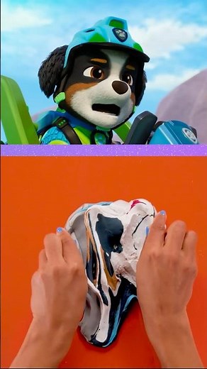 let's make PAW Patrol pup Rex out of slime!