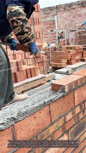 Step-by-Step Scientific Process of Laying Bricks to Build a Strong Wall