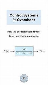 Control systems: percent overshoot of a second-order system #electricalengineering #engineeging