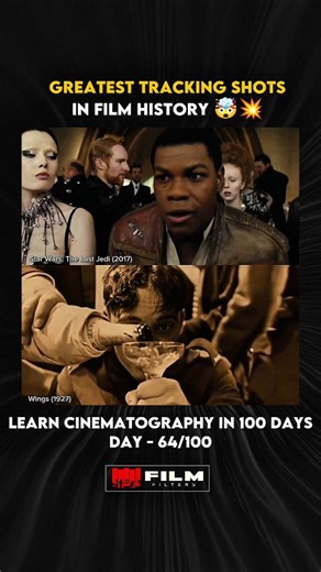 Day -64/100 🔥💥Greatest Tracking shots in film History #cinematography #filmmaking Learn cinematography in 100 days @filmfilters.in for more information about filmmaking From the legendary long take in Wings (1927) — one of the earliest examples of a cinematic tracking shot — to the breathtaking casino sequence in Star Wars: The Last Jedi (2017), these moments redefine how filmmakers use camera movement to tell powerful stories. In this episode of our Cinematography Series, we break down why th